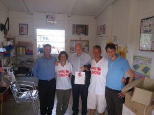 Nella foto i genitori di Simone con Paolo Calicchio, Esterino Montino e Ezio di Ginesio Pagliuca