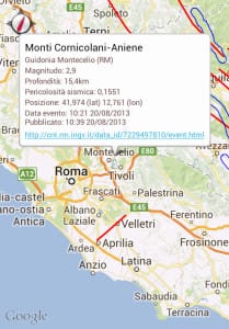I dati diramati dall'INGV