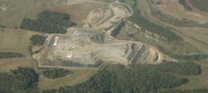 Una vista aerea della discarica