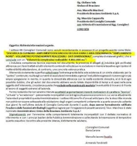 La lettera dei tre consiglieri