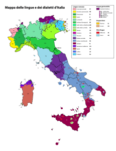 La mappa dei dialetti in Italia