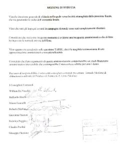 La mozione presentata