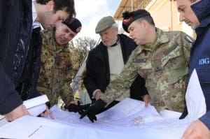 Montino durante la pianificazione degli interventi dell'Esercito