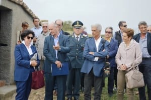 Il sindaco Mazzola all'inaugurazione della Tomba Bartoccini
