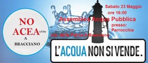 locandina acqua pubblica evento sabato Bracciano