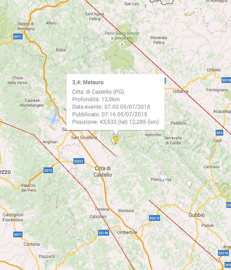 Terremoto a Città di Castello di magnitudo 3.4 • Terzo Binario News