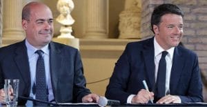 Zingaretti e Renzi firmano l'intesa per il Lazio