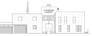 Schizzo della nuova caserma dei carabinieri di Ladispoli.