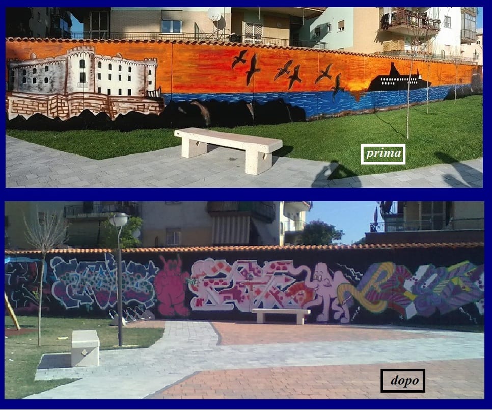 Ladispoli.murales-eurospin.prima.dopo