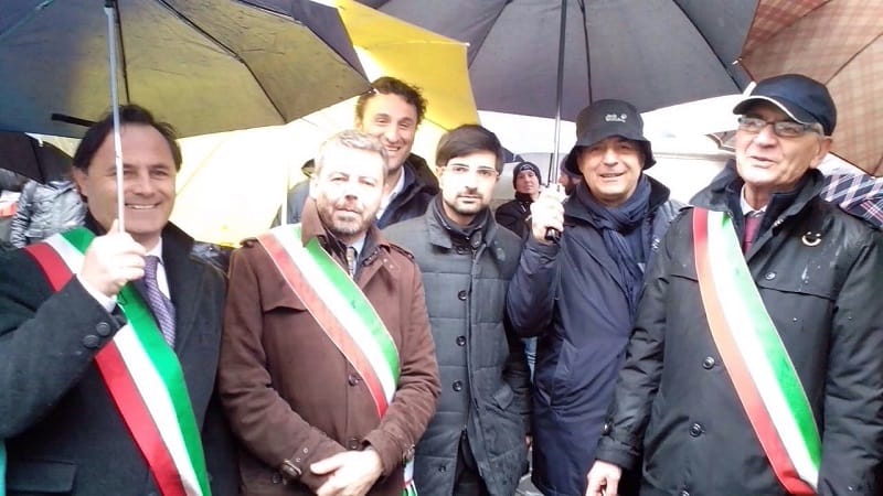 il vicesindaco Luca Benni alla manifestazione a Montecitorio