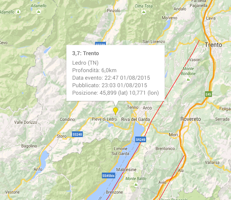 Scossa di terremoto a Ledro in provincia di Trento - Terzo ...