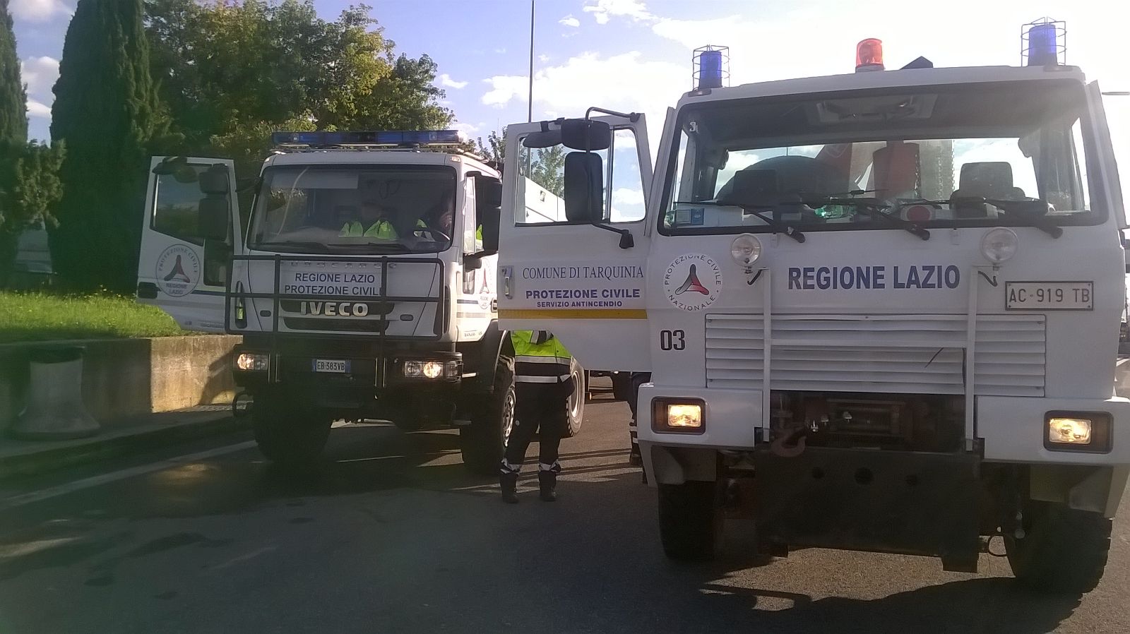 Mezzi della Protezione Civile di Tarquinia