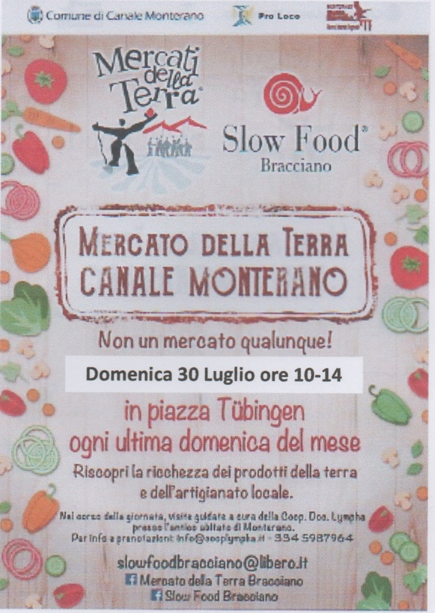 Canale Monterano, domenica il quarto appuntamento con il Mercato della Terra