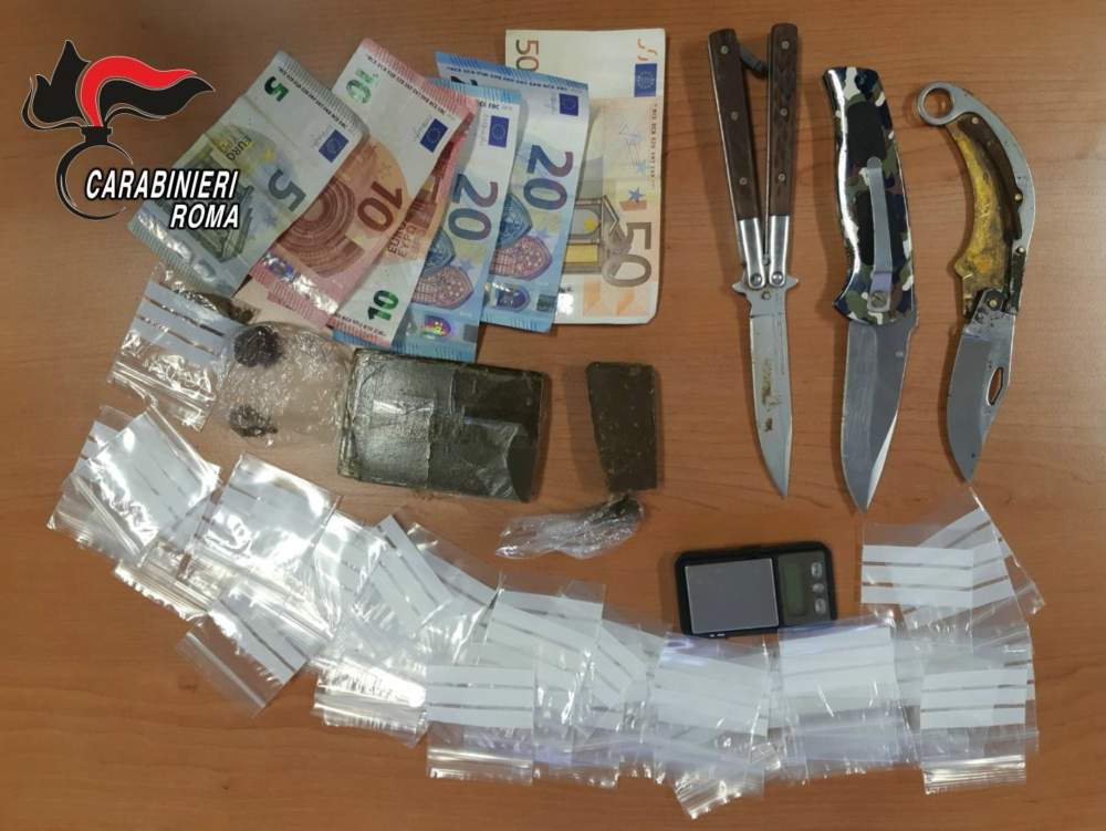 BRACCIANO – La droga e il denaro sequestrato