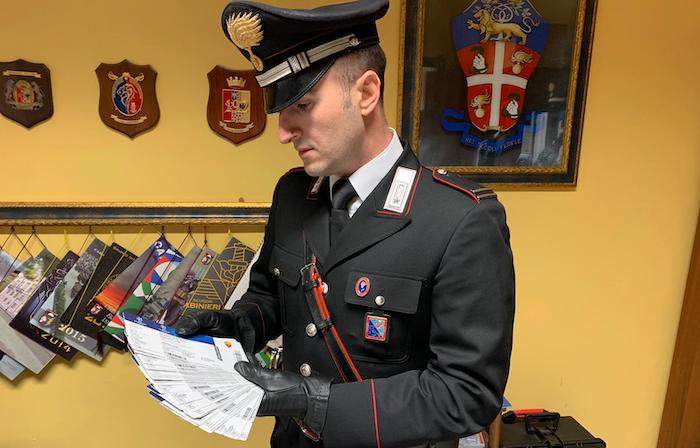 TRIONFALE – I biglietti sequestrati dai Carabinieri (2)