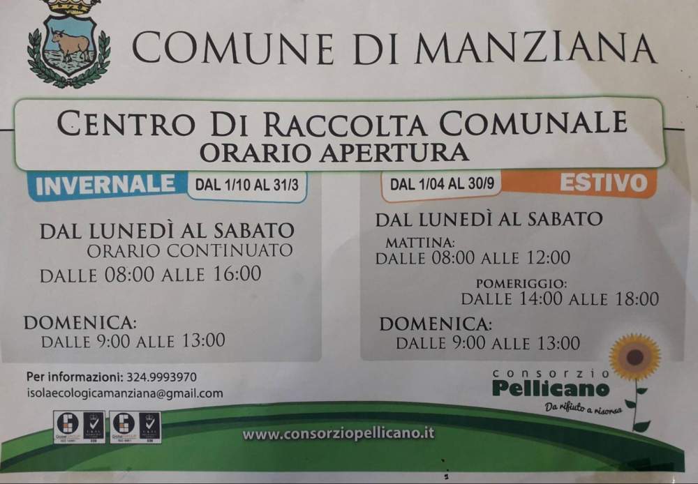 Orario centro raccolta rifiuti estivo Manziana Orario centro raccolta rifiuti estivo Manziana