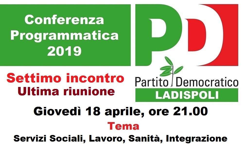 Locandina Conferenza Programmatica – 18 aprile pd