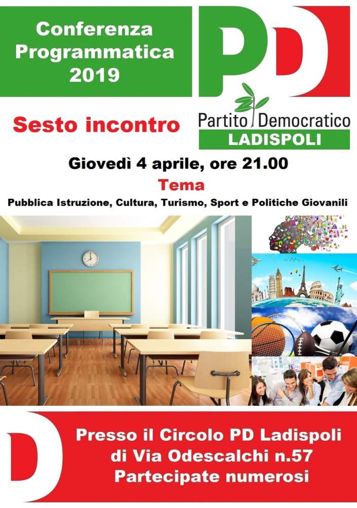 Locandina Conferenza Programmatica – 4 aprile Locandina Conferenza Programmatica - 4 aprile