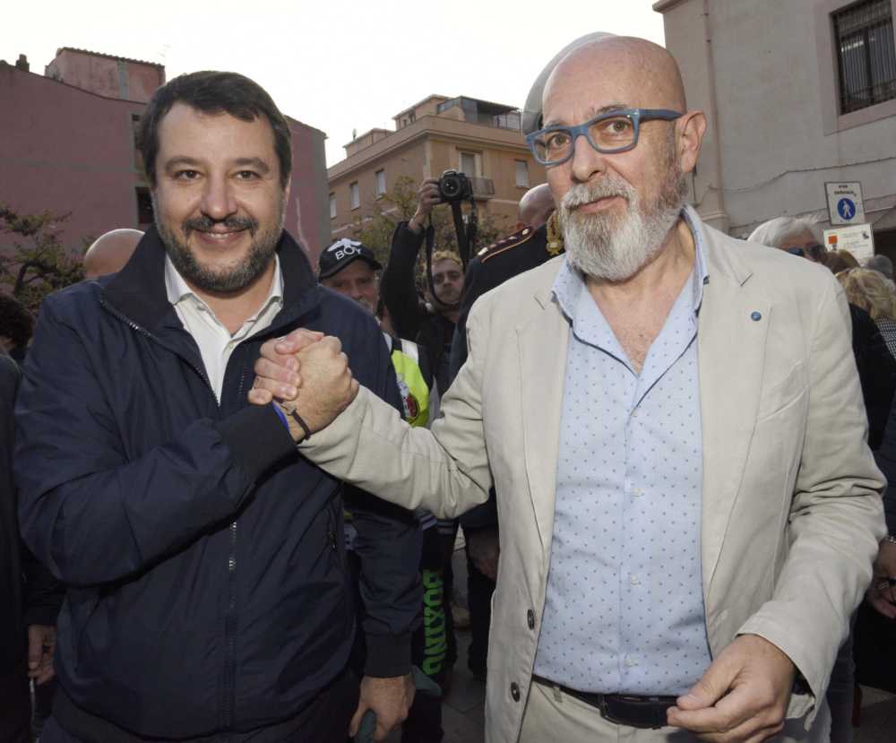 Il leader della Lega Matteo Salvini a Civitavecchia Il leader della Lega Matteo Salvini a Civitavecchia