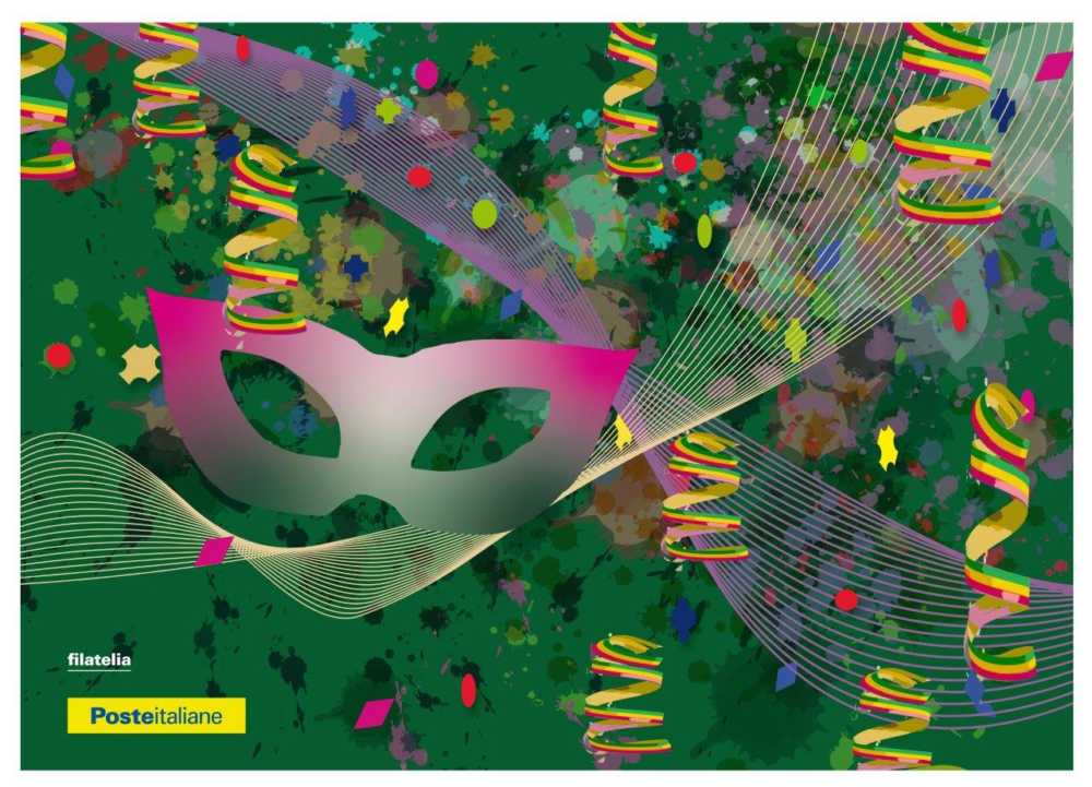 CARTOLINA poste_Carnevale_verde