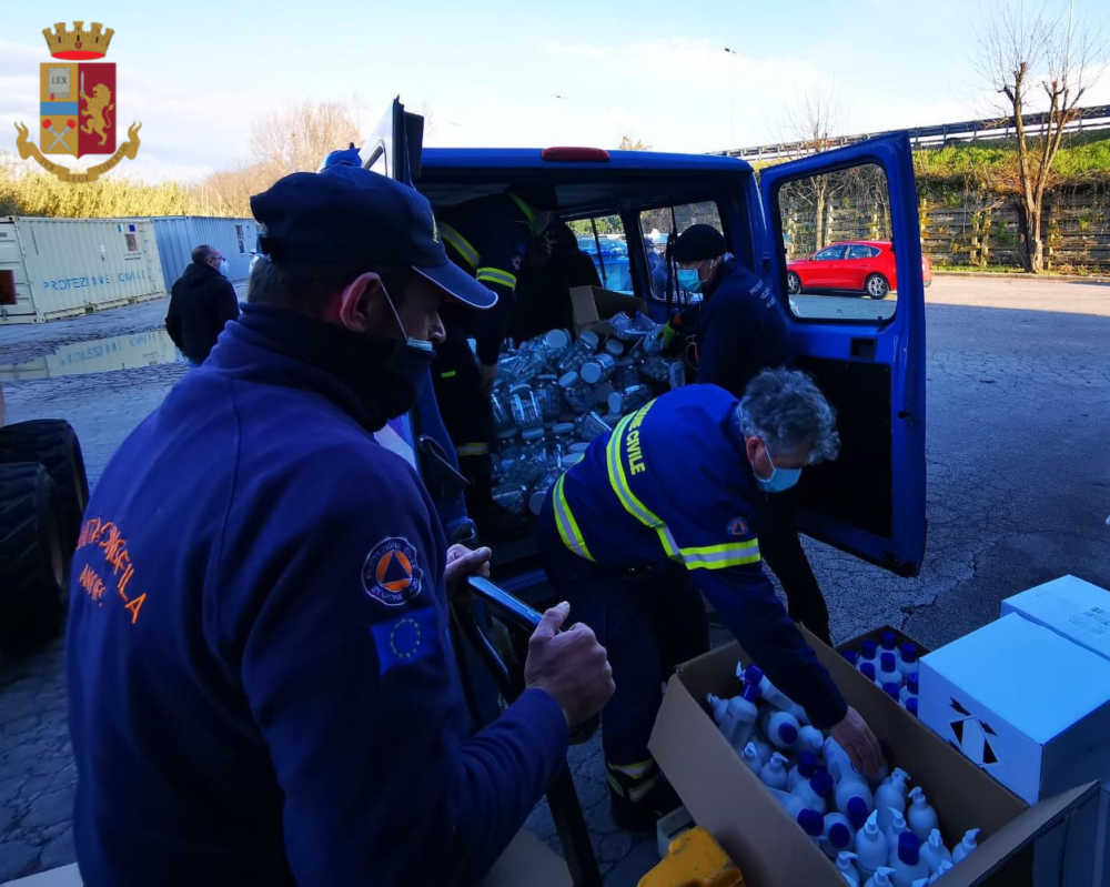 polizia mascherine protezione civile prociv
