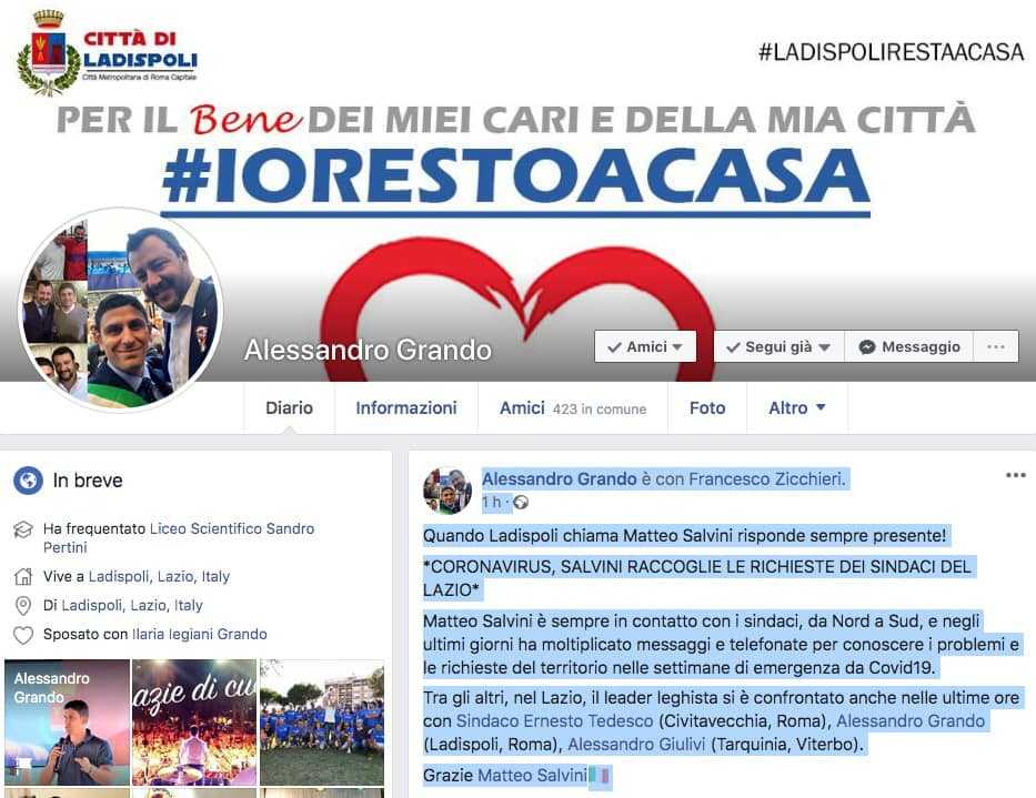 post grando salvini buoni spesa