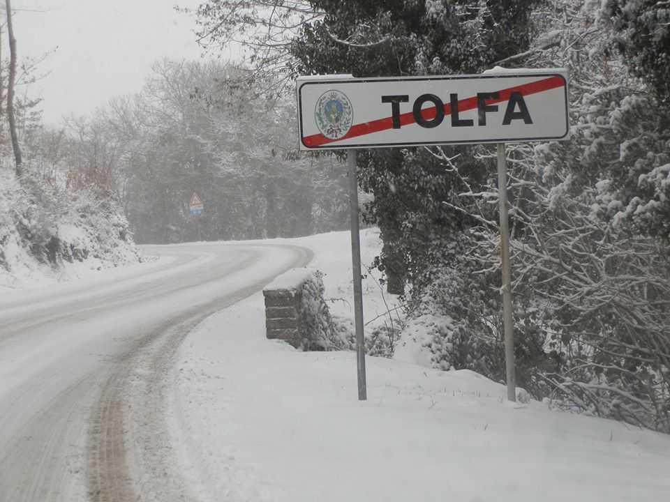 tolfa neve strada tolfa neve strada