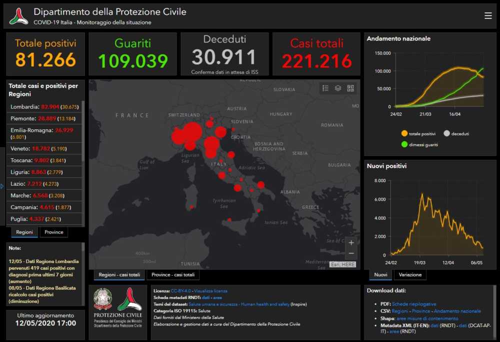 bollettino 12 maggio