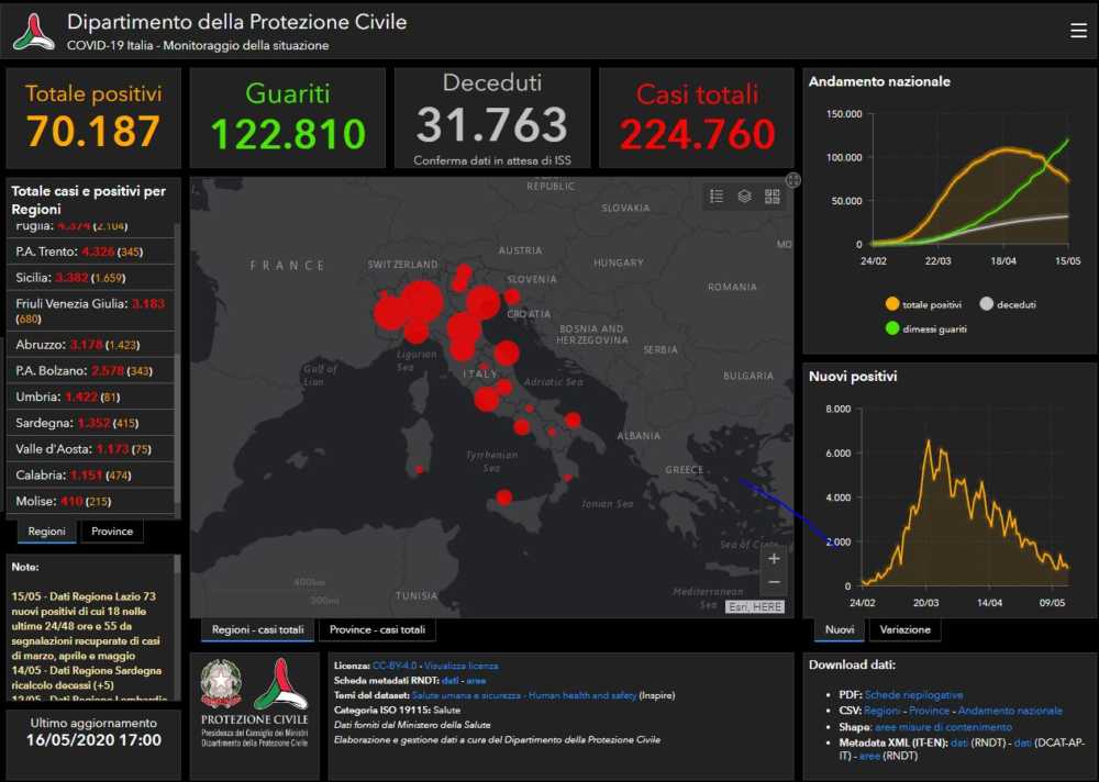 bollettino 16 maggio
