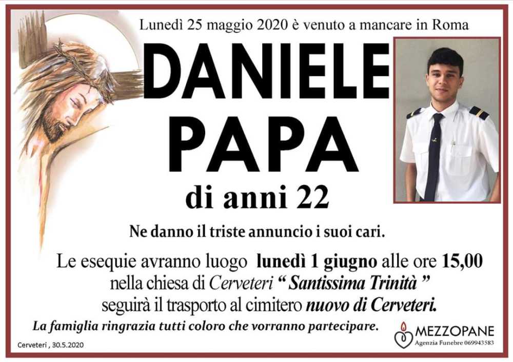 daniele papa necrologio