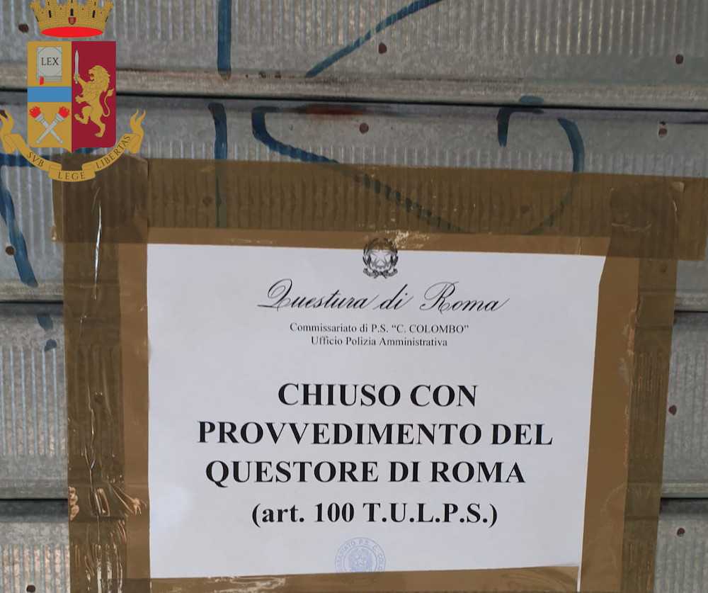 chiusura del questore chiusura del questore