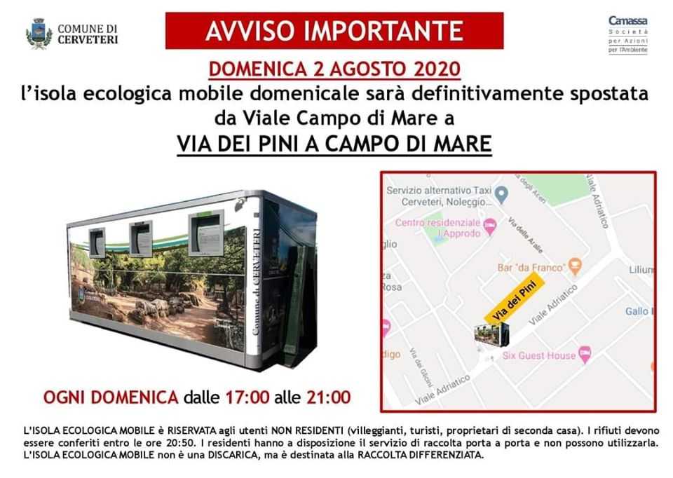 isola ecologica itinerante cerveteri