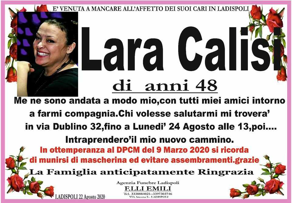 necrologio lara calisi necrologio lara calisi