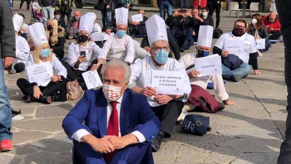 commercianti protesta