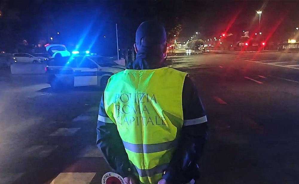 polizia locale posto blocco controllo