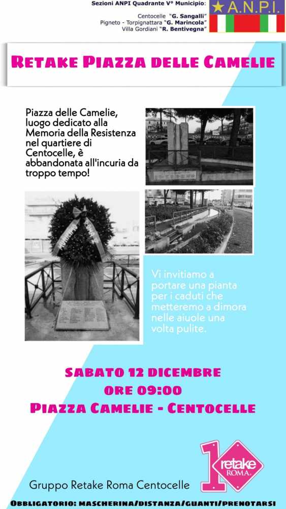 locandina P.zza Camelie Retake 12.12.2020 ore 9.00