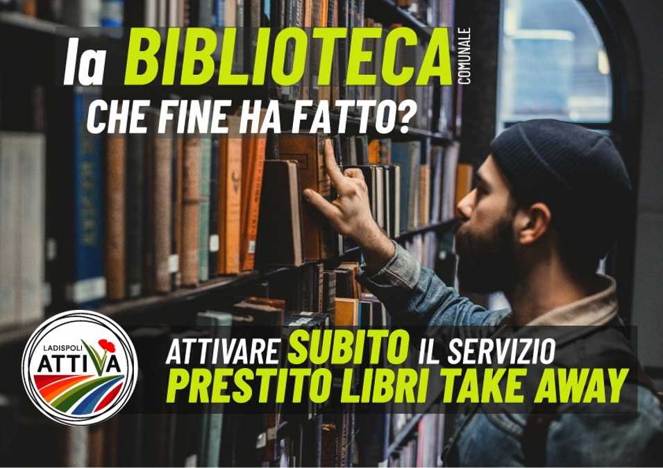 Grafica Biblioteca Take Away ladispoli attiva