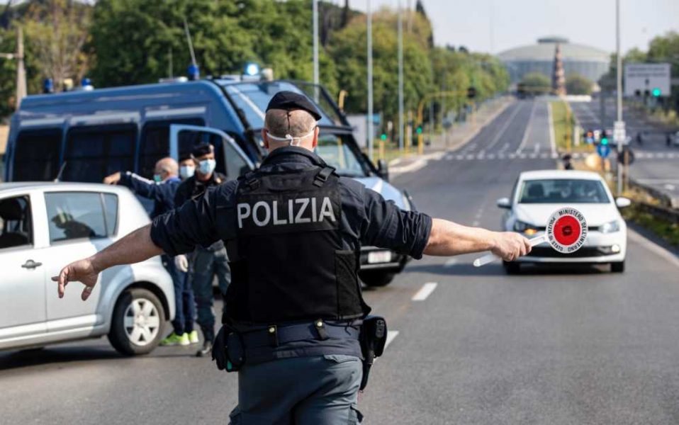 posto blocco polizia