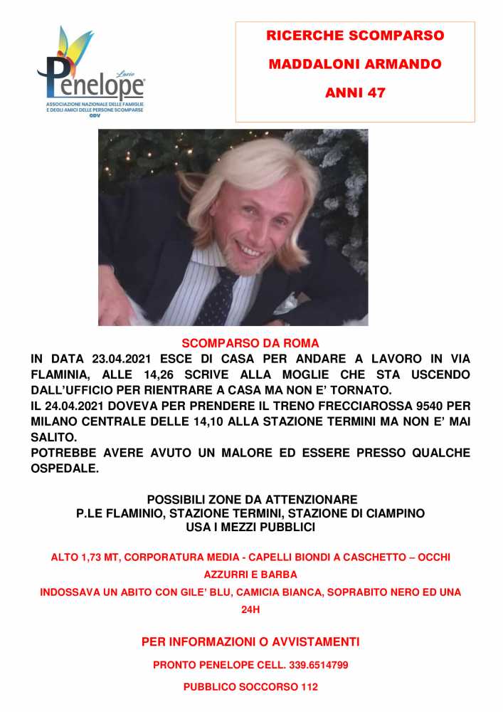 scomparso MADDALONI-ARMANDO scomparso MADDALONI-ARMANDO