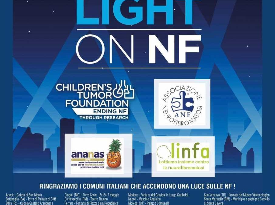 Traiano in blu per la Giornata mondiale di sensibilizzazione sulle neurofibromatosi