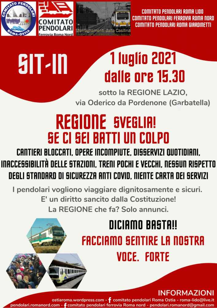 1 LUGLIO SOTTO LA REGIONE LAZIO-SIT IN TRIPLICE INTESA - volantino