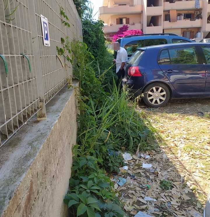 erba alta rifiuti parcheggio messico centro vaccinale ladispoli (2)