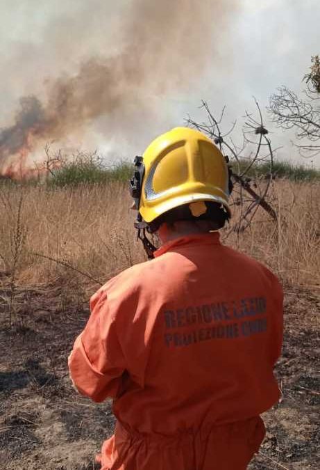Incendio a Martignano alimentato dal vento