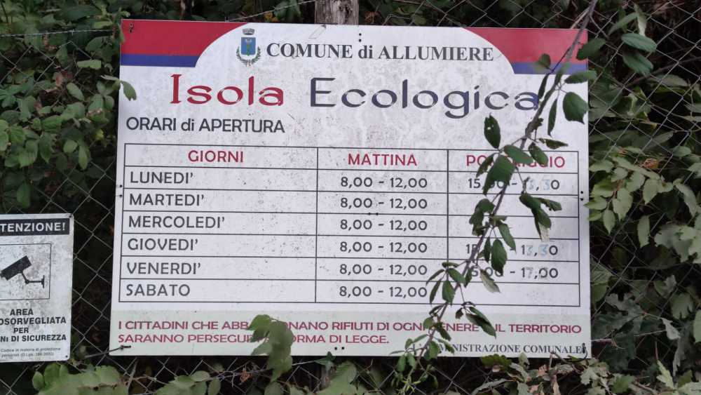 isola ecologica allumiere