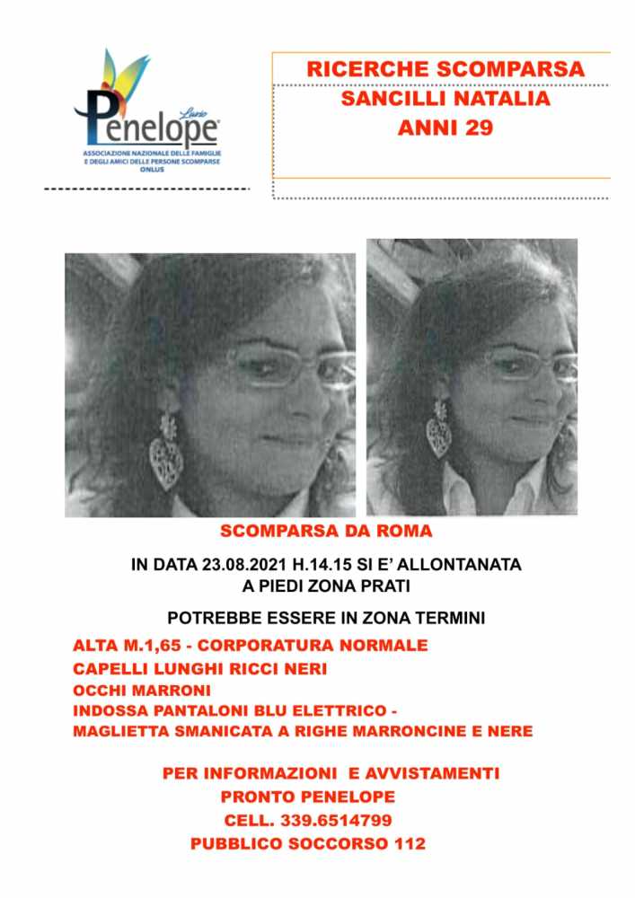 natalia sancilli scomparsa natalia sancilli scomparsa