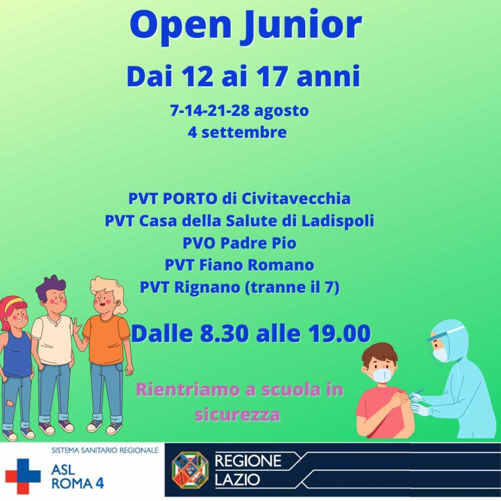 vaccini vaccinazioni giovani ragazzi open day