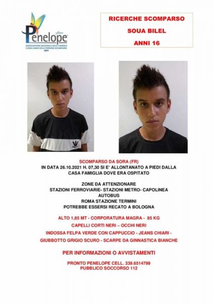 bilel soua scomparso