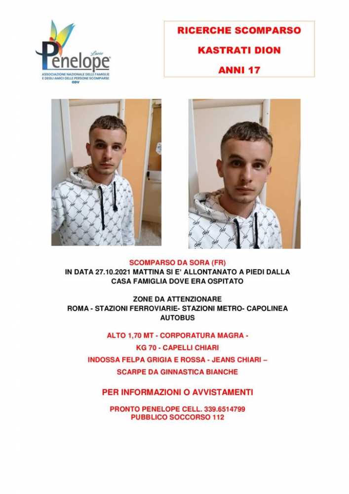 dion kastrati scomparso dion kastrati scomparso