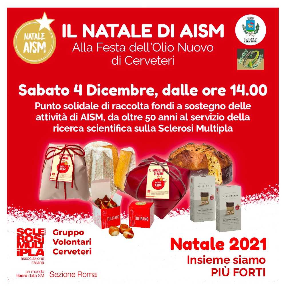 Locandina il Natale di AISM alla Festa dell’Olio Nuovo