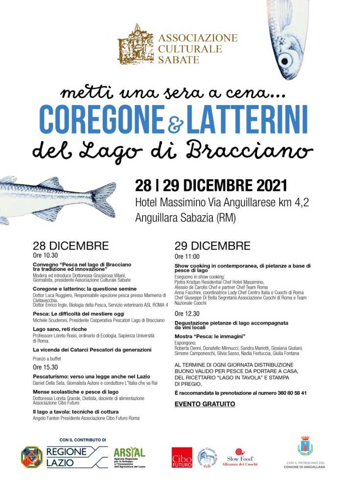 Locandina metti una sera a cena coregone e latterini del lago di Bracciano Locandina metti una sera a cena coregone e latterini del lago di Bracciano